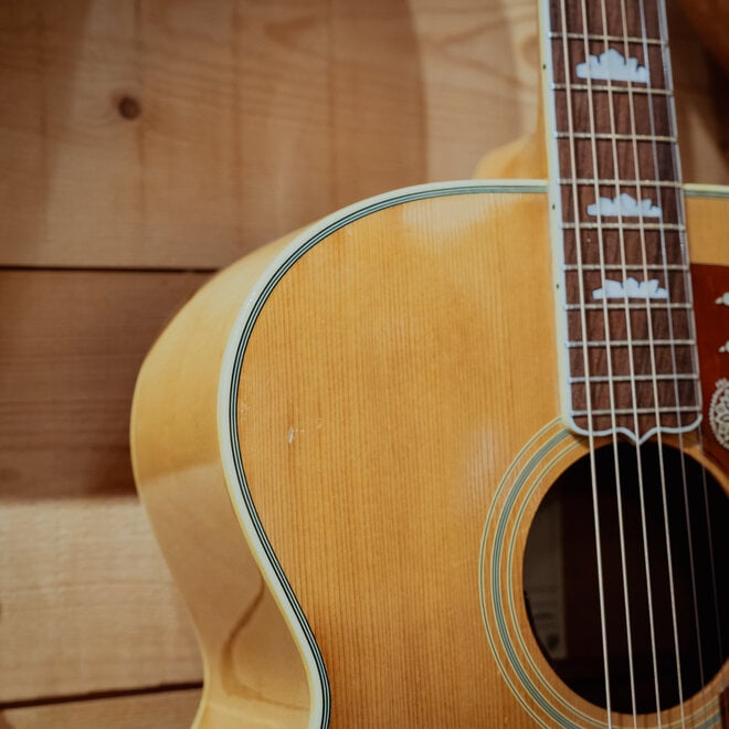 El Degas G B29 Super Jumbo Acoustic Guitar, Natural w/Case