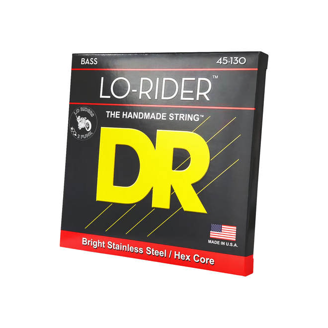 DR Stainless Steel Lo-Rider 5-String Bass Guitar Strings, 45-130 Medium