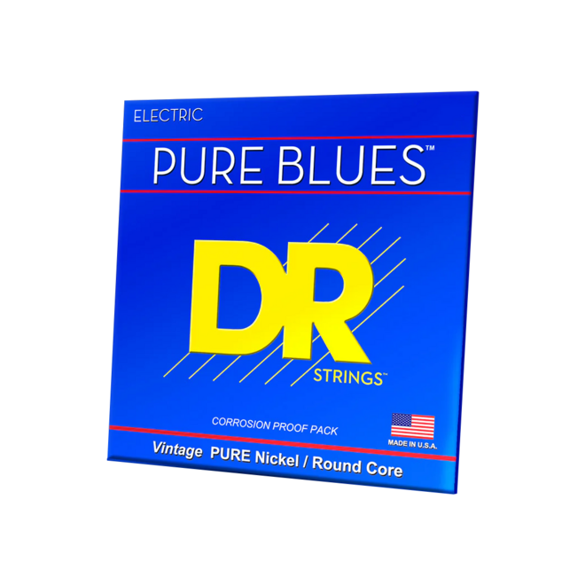 DR Pure Blues Pure Nickel Electric Guitar Strings, 10-46 Light