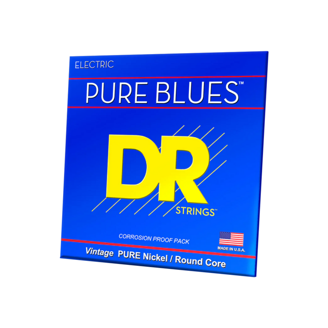 DR Pure Blues Pure Nickel Electric Guitar Strings, 10-46 Light