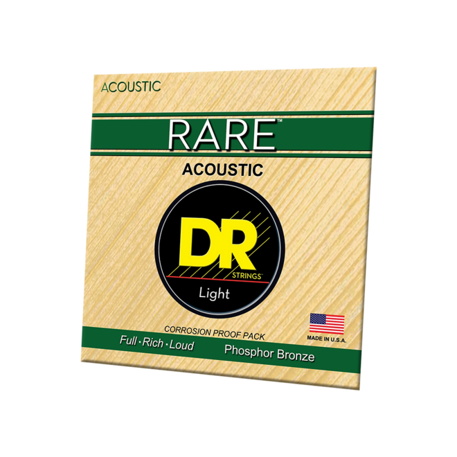 DR Rare Phosphor Bronze Acoustic Guitar Strings, 12-54 Light