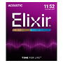 Elixir 11025 Polyweb 80/20 Bronze Acoustic Guitar Strings, 11-52 Custom Light