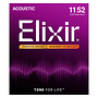 Elixir 16027 Nanoweb Phosphor Bronze Acoustic Guitar Strings, 11-52 Custom Light