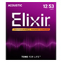 Elixir 16052 Nanoweb Phosphor Bronze Acoustic Guitar Strings, 12-53 Light