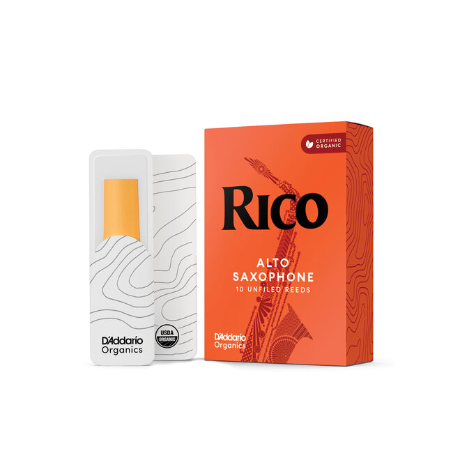 D'Addario Rico Organic Alto Saxophone Reeds, 3.5 (10 Pack)