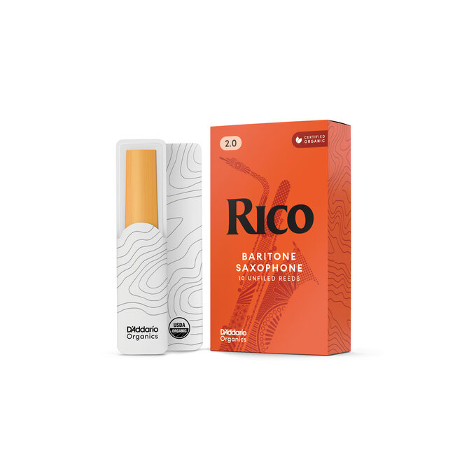 D'Addario Rico Organic Baritone Saxophone Reeds, 2.0 (10 Pack)