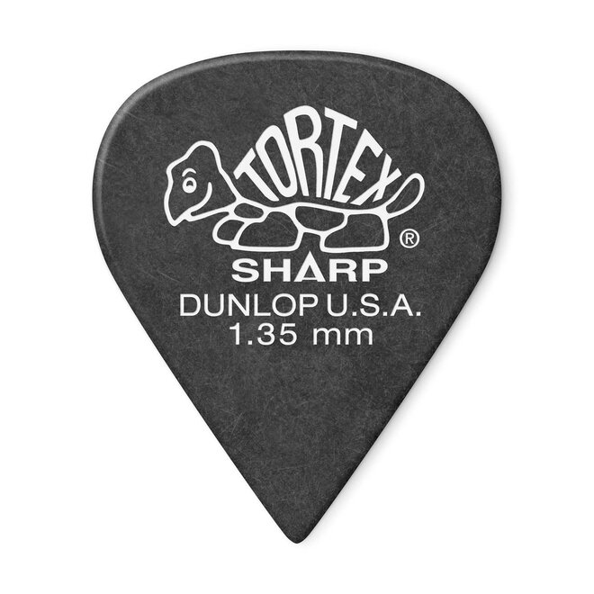 Jim Dunlop Tortex Sharp Guitar Picks, 1.35 Black (12 Pack)