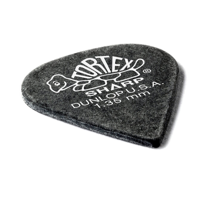 Dunlop Tortex Sharp Guitar Picks, 1.35 Black (12 Pack)