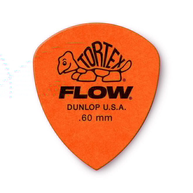 Jim Dunlop Tortex Flow Guitar Picks, .60 Orange (12 Pack)