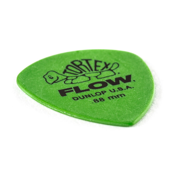 Jim Dunlop Tortex Flow Guitar Picks, .88 Green (12 Pack)