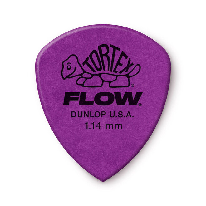 Dunlop Tortex Flow Guitar Picks, 1.14 Purple (12 Pack)