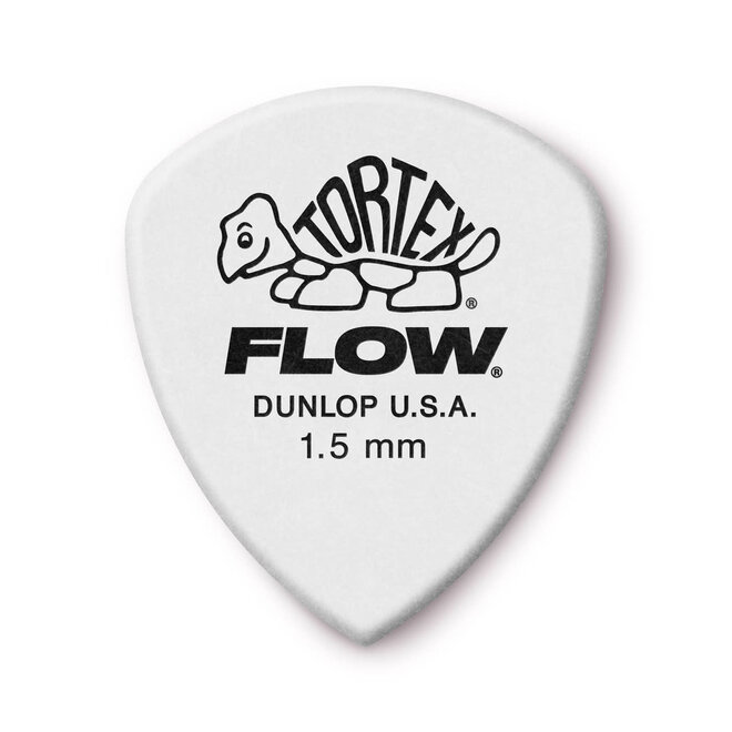 Dunlop Tortex Flow Guitar Picks, 1.5 White (12 Pack)