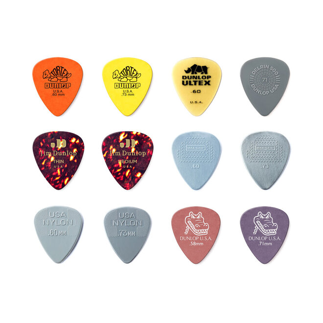 Jim Dunlop Variety Guitar Pick Pack, Light/Medium (12 Pack)
