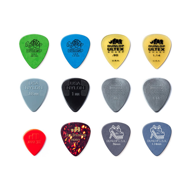 Jim Dunlop Variety Guitar Pick Pack, Medium/Heavy (12 Pack)