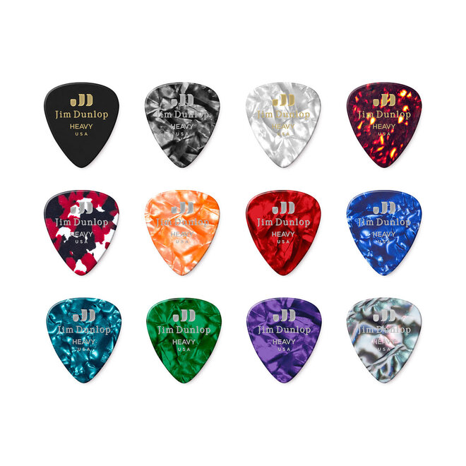Jim Dunlop Celluloid Variety Guitar Pick Pack, Heavy (12 Pack)