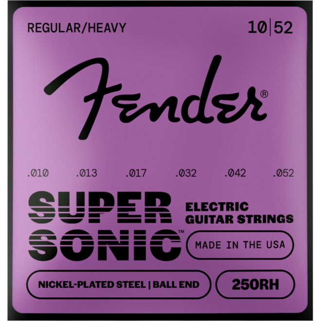 Fender SuperSonic 250 Nickel-Plated Steel Electric Guitar Strings, 10-52 Regular/Heavy