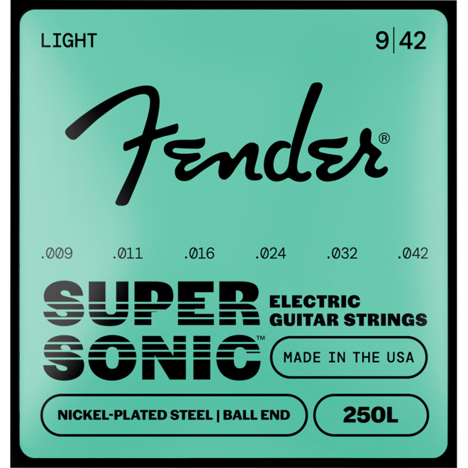Fender SuperSonic 250 Nickel-Plated Steel Electric Guitar Strings, 9-42 Light