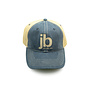 JB Music Co. Mesh Back Vintage Trucker Hat, Embroidered Original Logo, Navy
