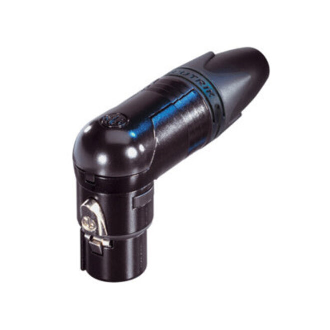 Neutrik NC3FRX Right-Angle Female XLR Connector, Black