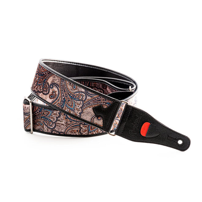 RightOn! Talisman Series Paisley Velvet-60 Guitar Strap, Brown