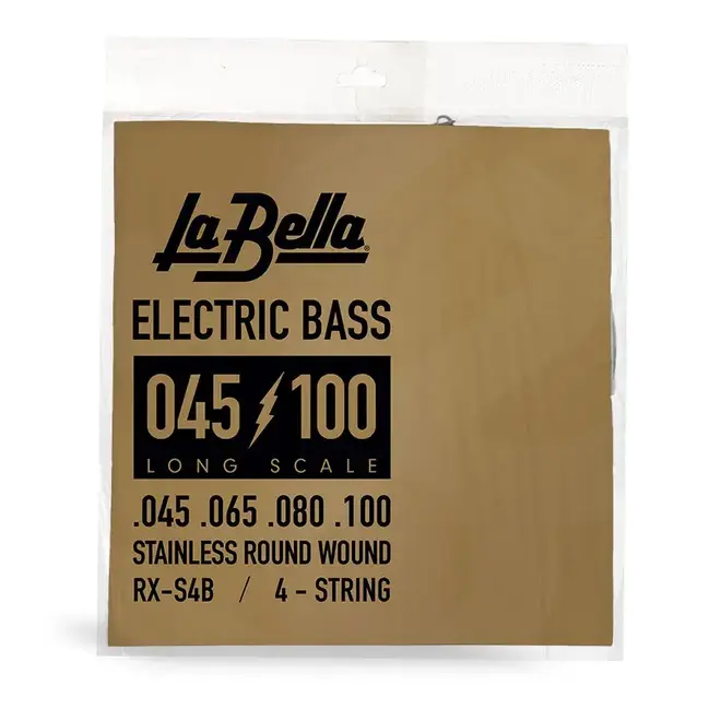 La Bella RX Stainless Steel Round Wound Bass Guitar Strings, 4-String, 45-105