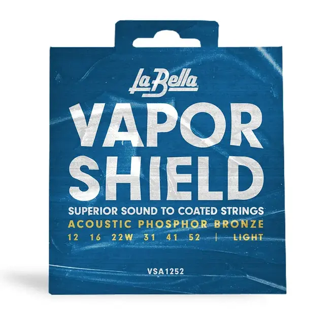 La Bella Vapor Shield Phosphor Bronze Acoustic Guitar Strings, 12-52 Light