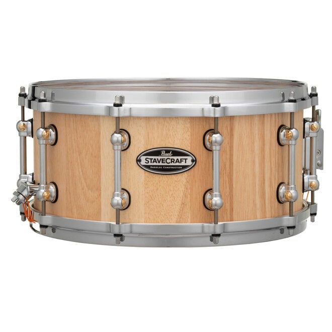 Pearl StaveCraft Thai Oak Snare Drum, Hand-Rubbed Natural, 14 x 6.5"
