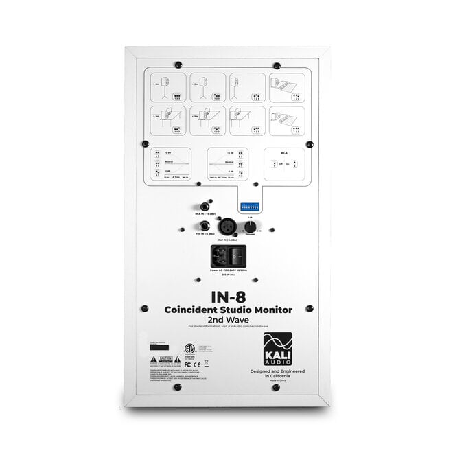 Kali Audio IN-8 V2 Independence Series 8” 3-Way Powered Studio Monitor, White