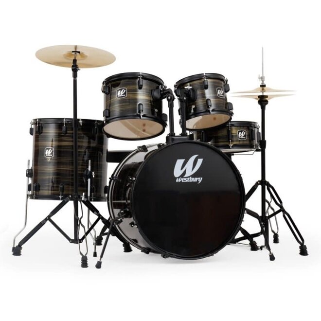 Westbury W475TC 400 Series 5-Piece Stage Drum Set, w/Hardware, Throne & Cymbals