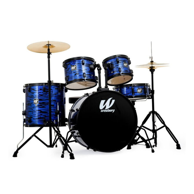 Westbury W475TC 400 Series 5-Piece Stage Drum Set, w/Hardware, Throne & Cymbals