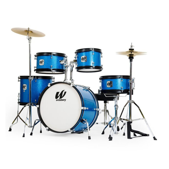 Westbury WST-JR5 5-Piece Junior Drum Set, w/Hardware, Throne & Cymbals