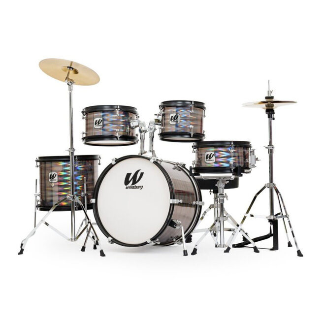 Westbury WST-JR5 5-Piece Junior Drum Set, w/Hardware, Throne & Cymbals