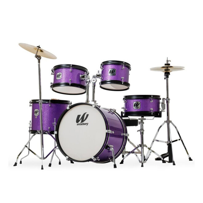 Westbury WST-JR5 5-Piece Junior Drum Set, w/Hardware, Throne & Cymbals