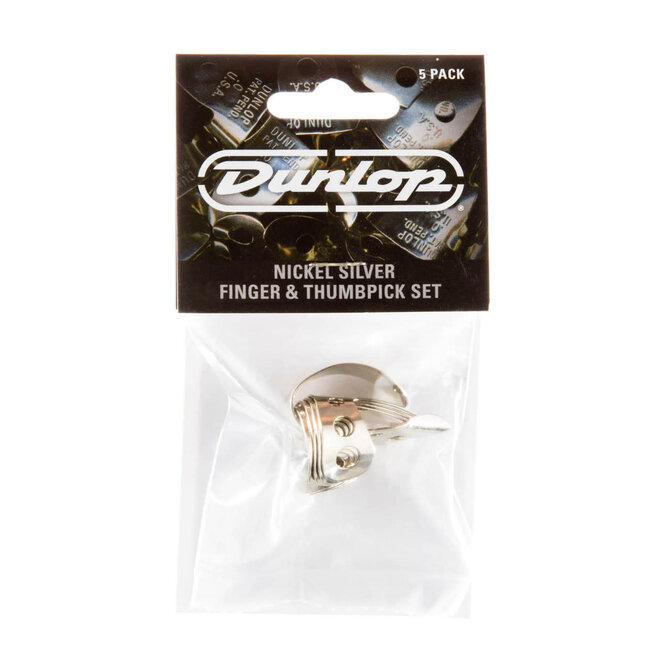 Dunlop Nickel Silver Finger & Thumb Picks Set (5 Pack)