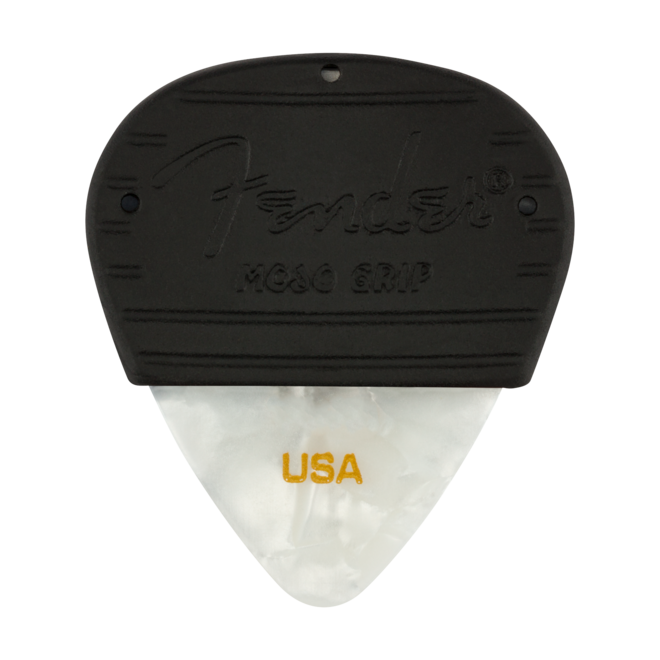 Fender Mojo Grip Celluloid Guitar Picks, White Moto (3 Pack)