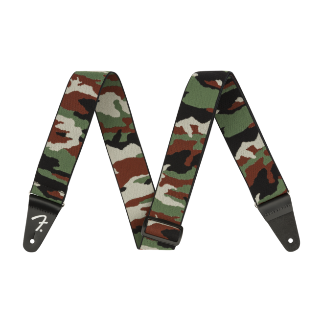 Fender 2" WeighLess Camo Guitar Strap, Woodland