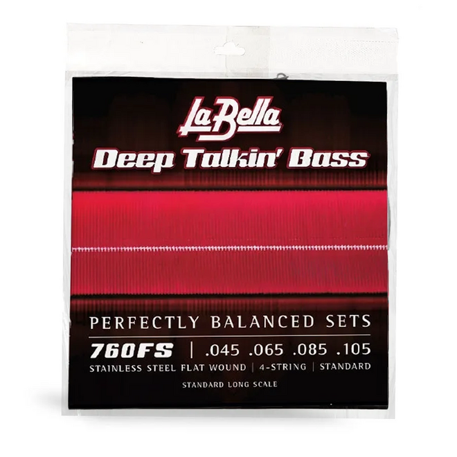 La Bella 760FS Deep Talkin' Flatwound Bass Guitar Strings, 45-105 Standard, Long Scale