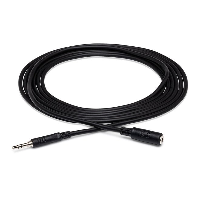 Hosa MHE-105 Headphone Adaptor Extension Cable, 3.5mm TRS Male to Female, 5'