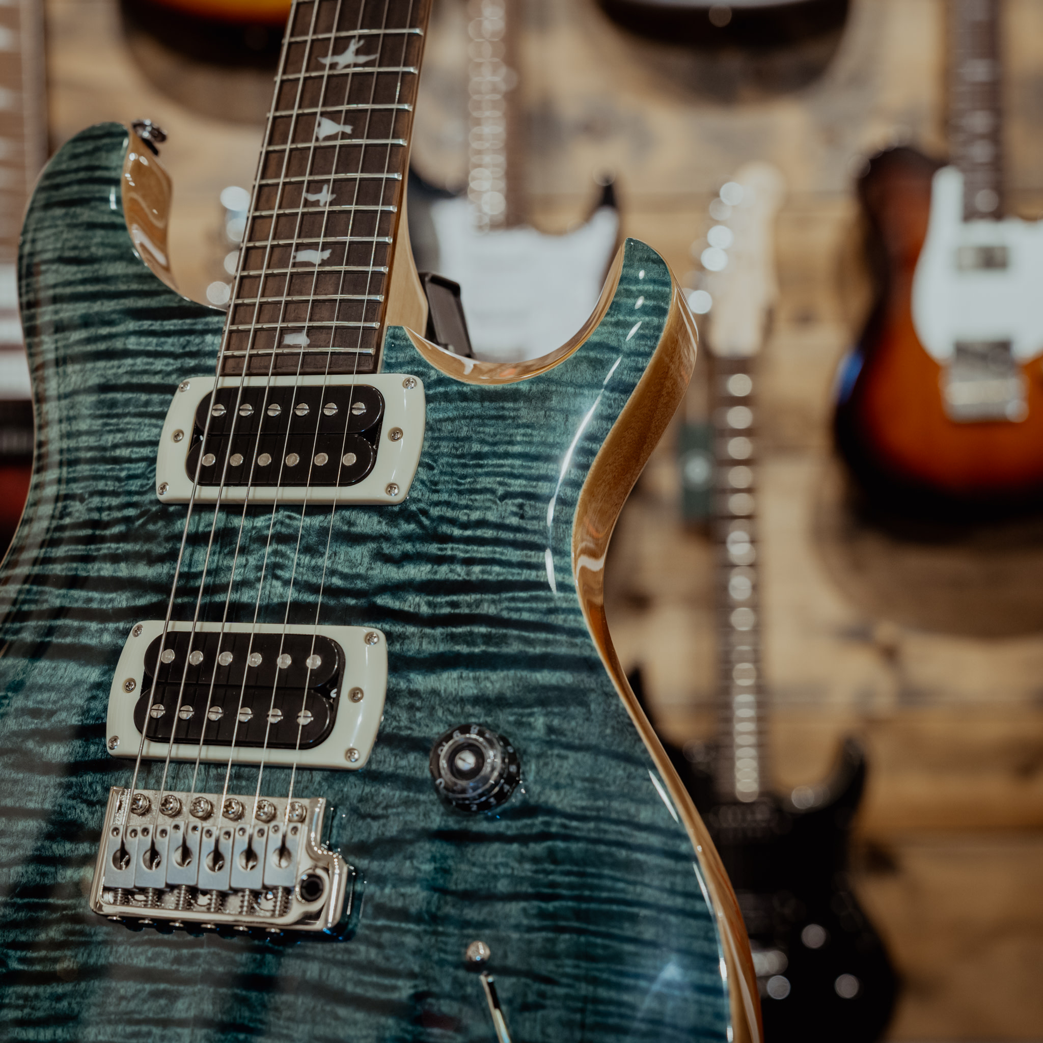PRS SE Custom 24 Electric Guitar, Slate Blue, Gigbag