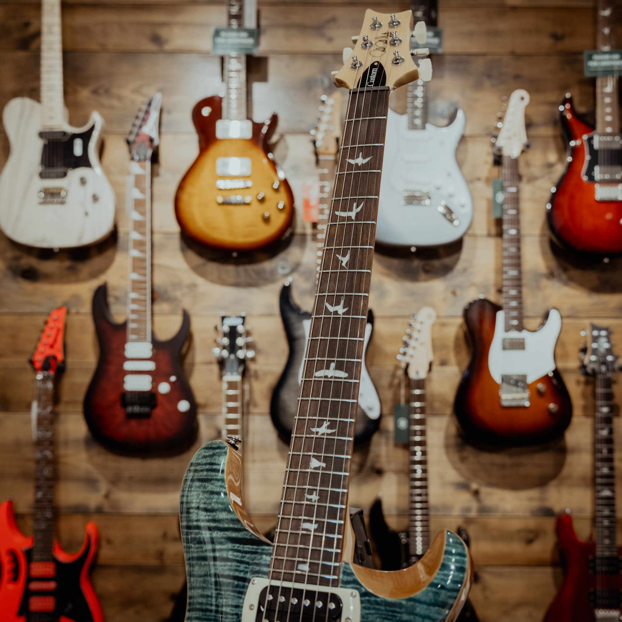 PRS SE Custom 24 Electric Guitar, Slate Blue, Gigbag