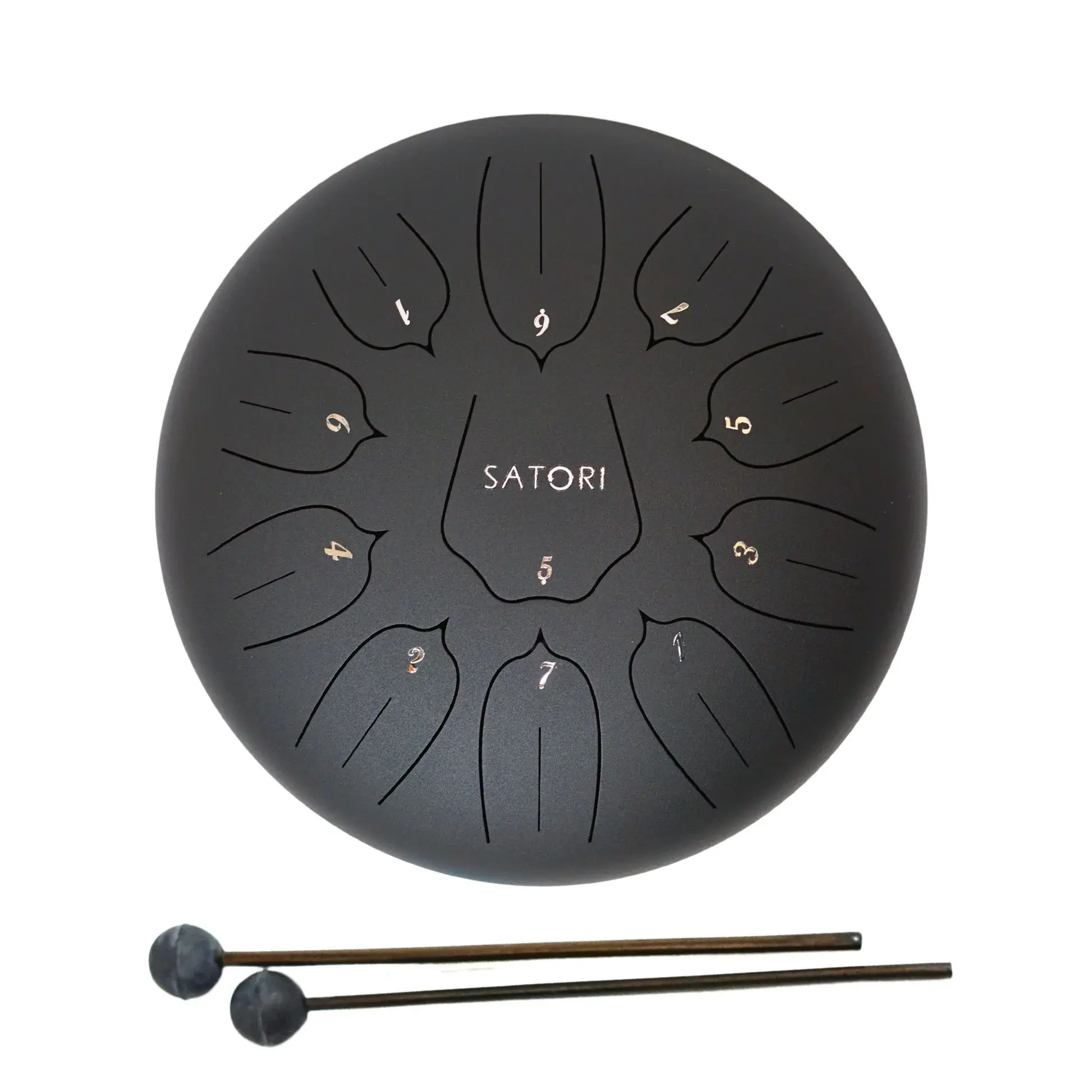 SATORI 12" Lotus Carbon Steel Tongue Drum, C Major (Includes Gigbag)