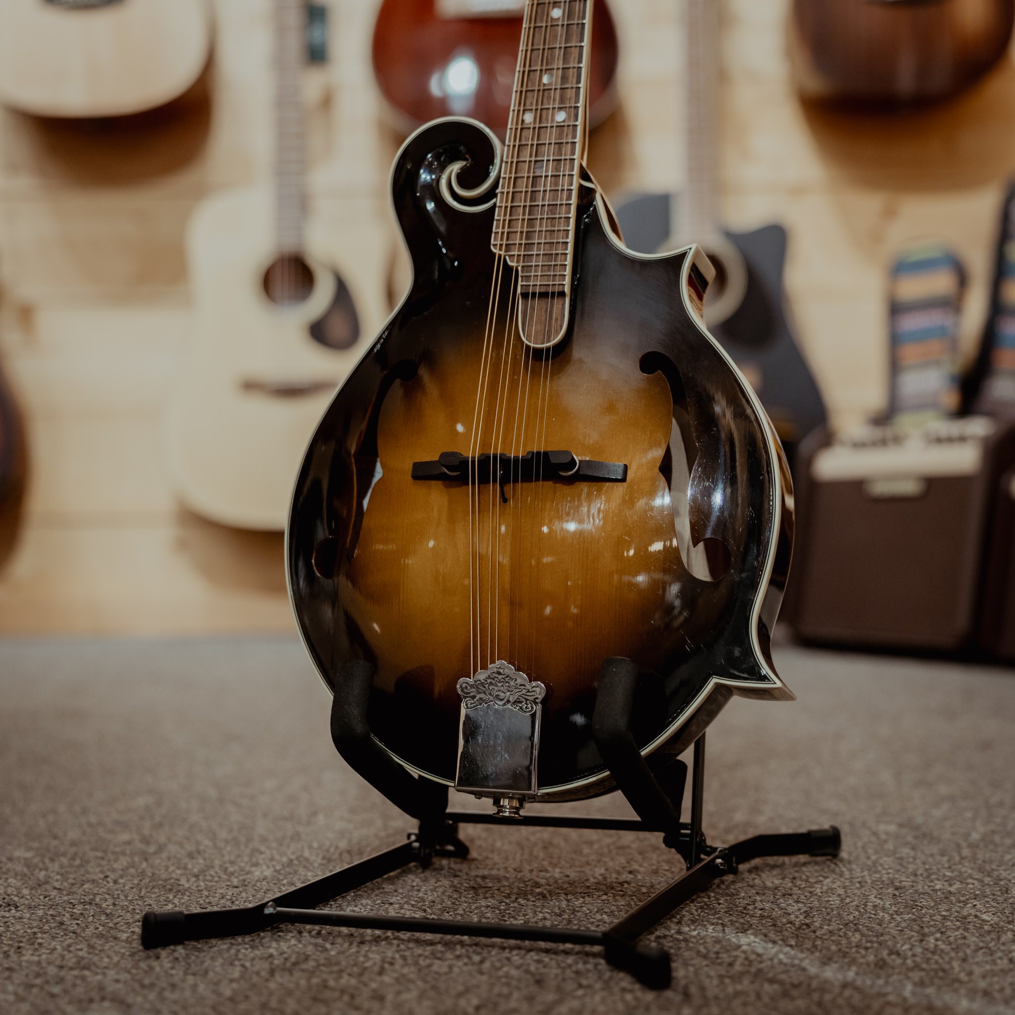 Michael Kelly Legacy Solid F Style Electric Mandolin, Sunburst w/Case