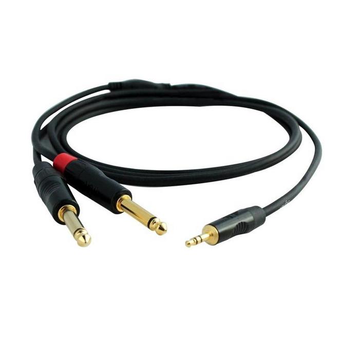 Digiflex Performance Series Insert Cable, 1/8" TRS Male to Dual 1/4" TS Male