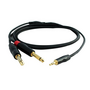 Digiflex Performance Series Insert Cable, 1/8" TRS Male to Dual 1/4" TS Male