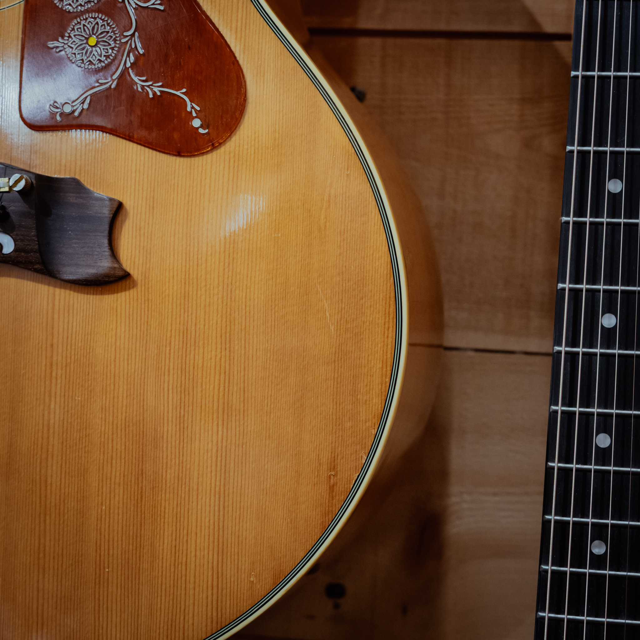 El Degas G B29 Super Jumbo Acoustic Guitar, Natural w/Case