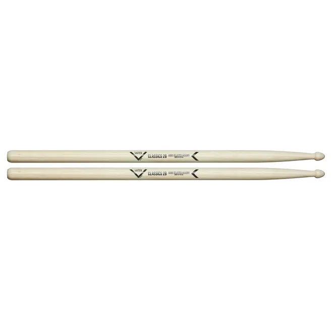 Vater Classics Hickory Drumsticks, Wood Tip, 2B