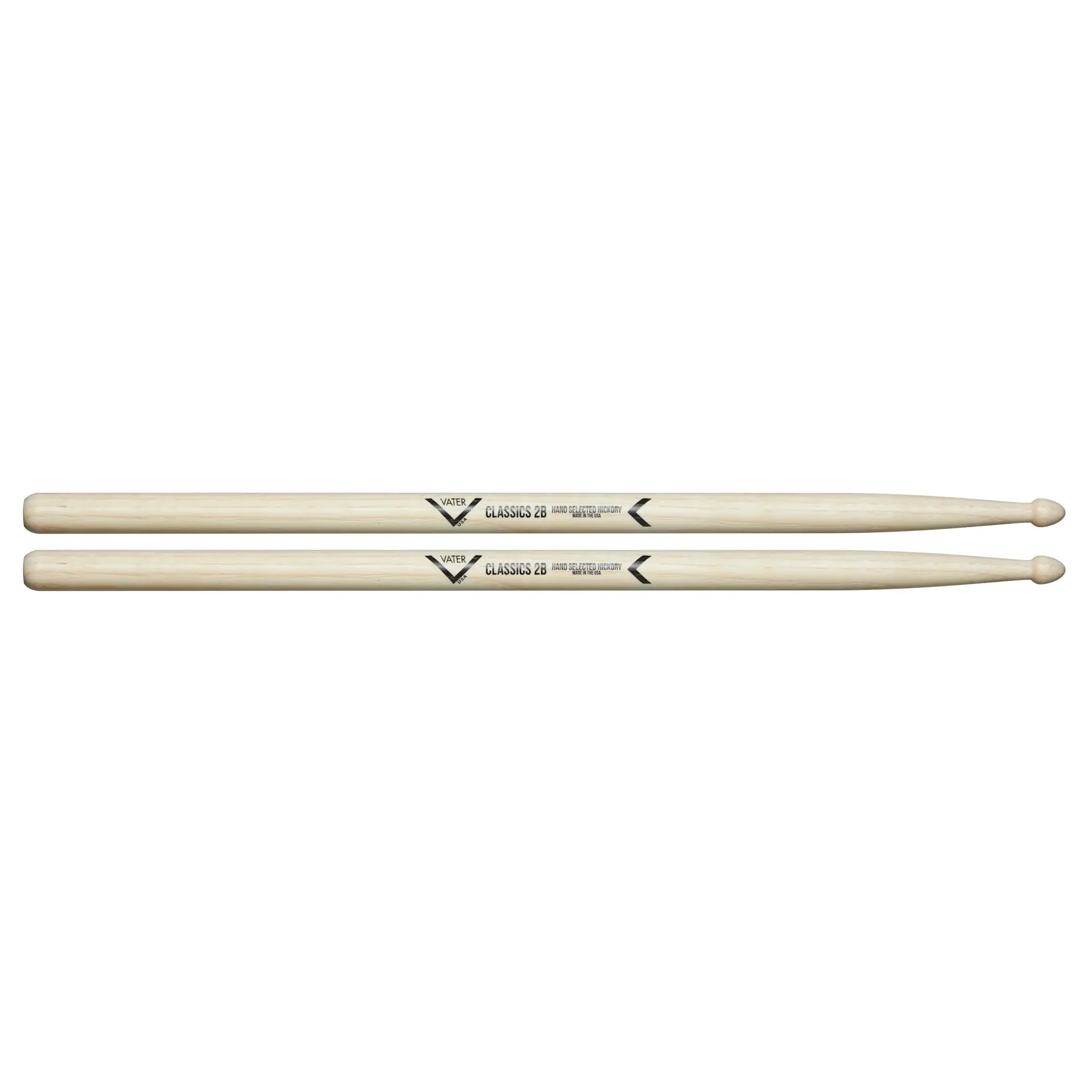 Vater Classics Hickory Drumsticks, Wood Tip, 2B