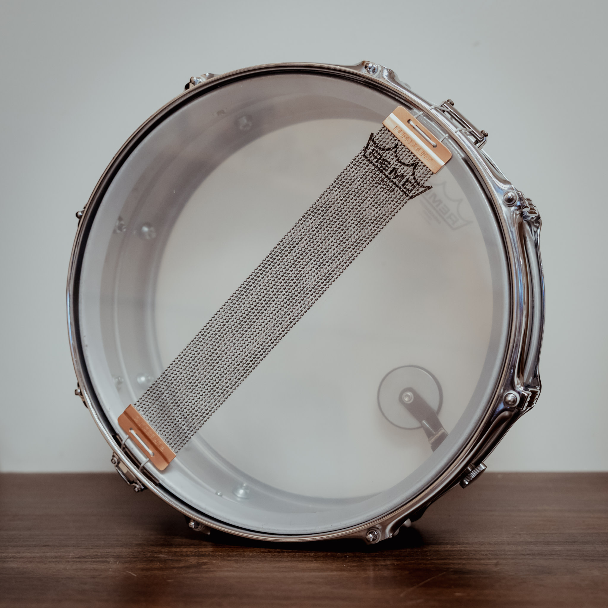 1980s Ludwig Acrolite 14x5 Snare Drum, Rounded Blue/Olive Badge
