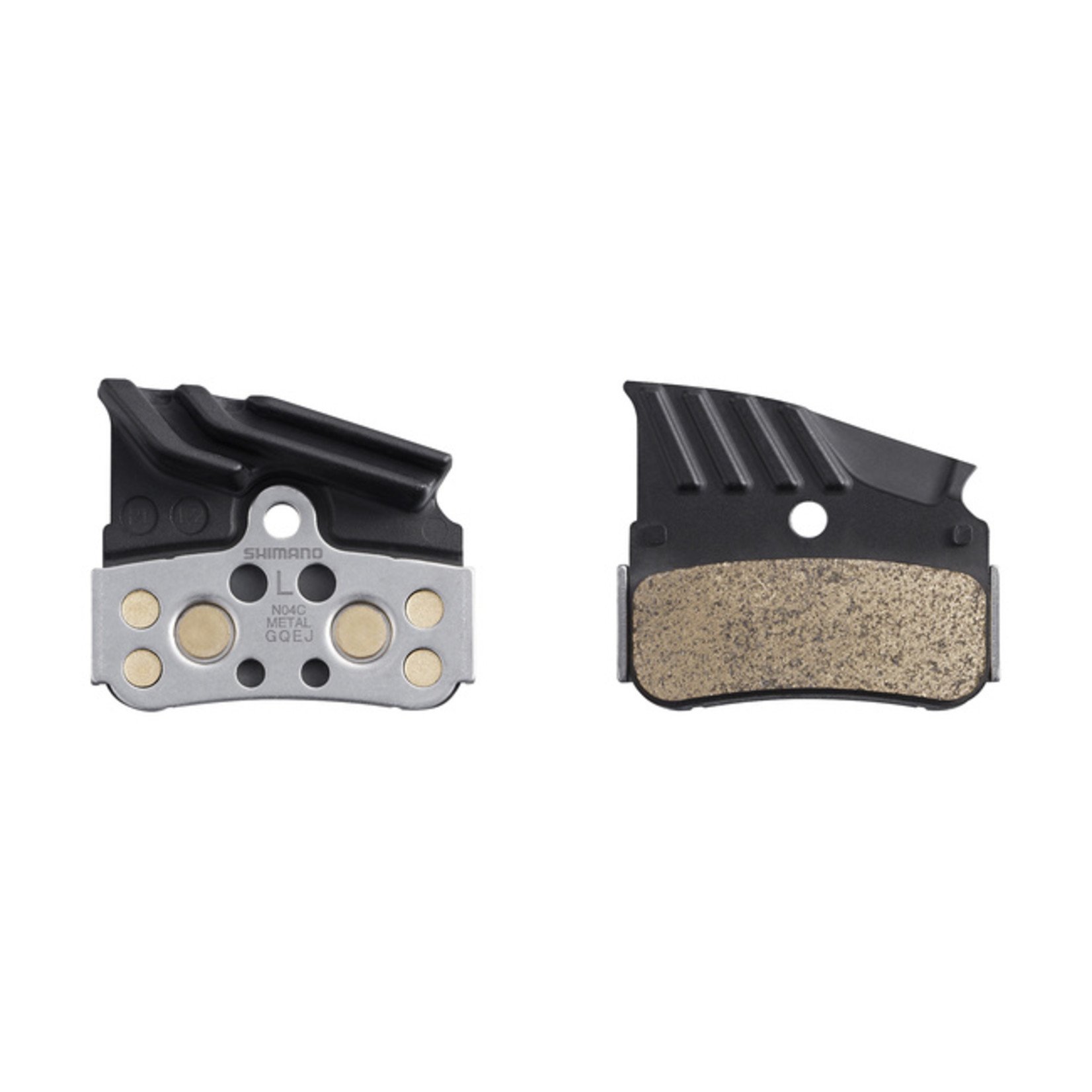 Shimano Disc Brake Pads - Shimano N04C, METAL, 4-piston, w/fin