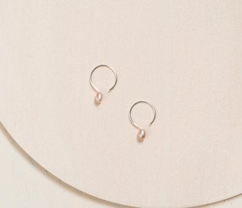 Boucles d'oreilles de base avec perle-13mm-Argent